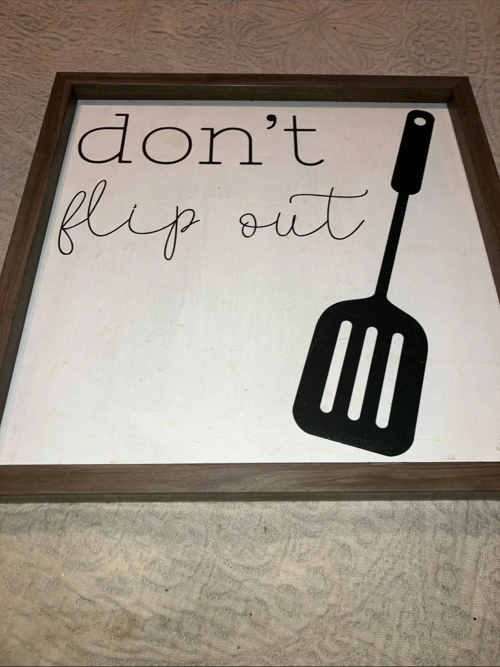Don't Flip Out Kitchen Wall Sign - Black on White